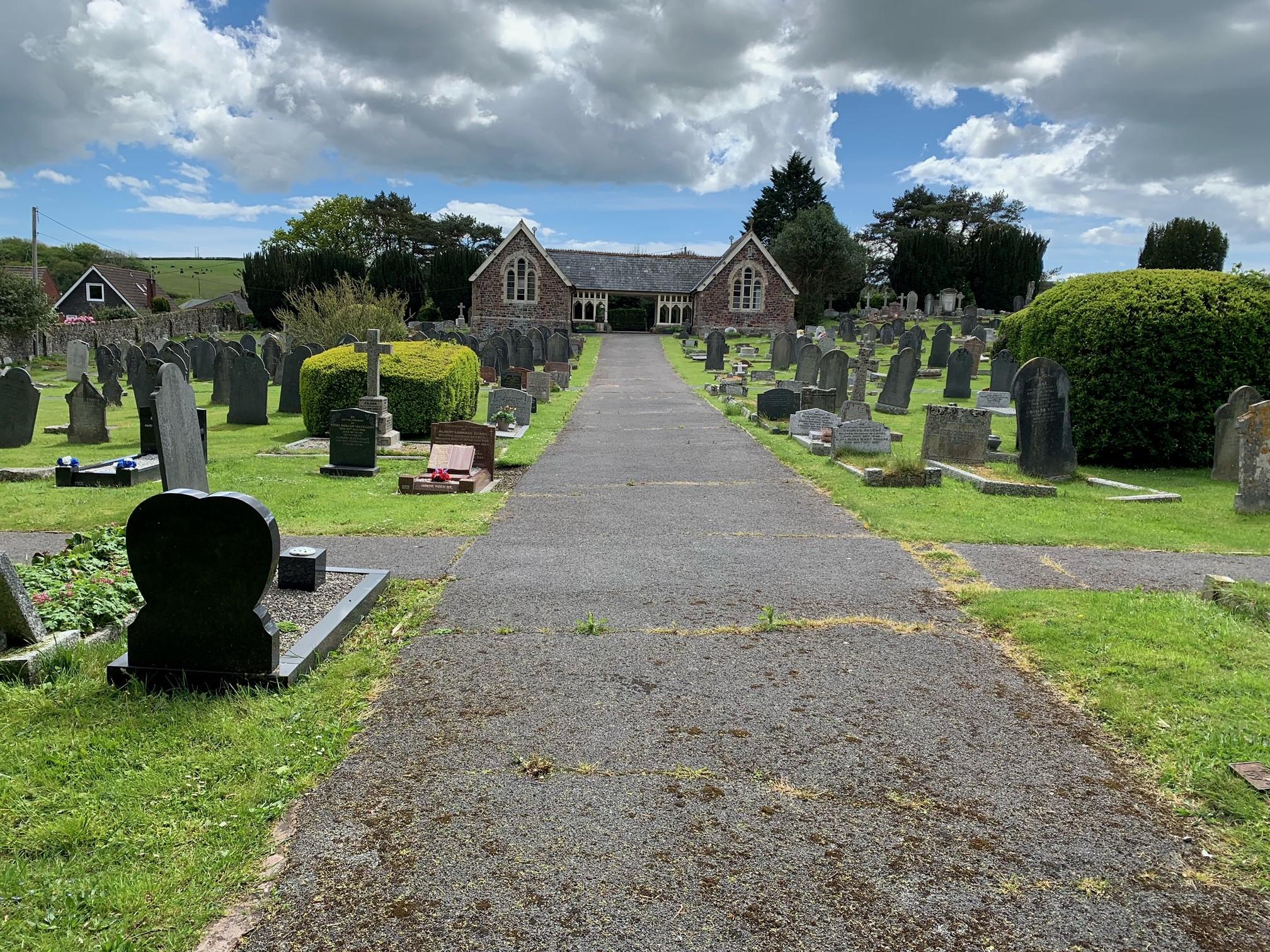 A view of the old part of the Cemetery looking towards the chapel